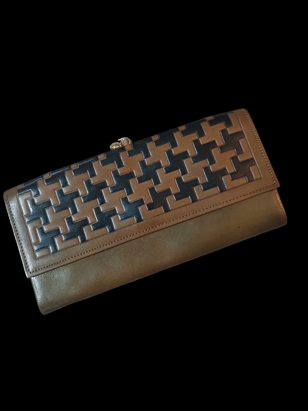 Vintage 1960s Princess Gardner Mid Century Modern Leather Kisslock Wallet Rare